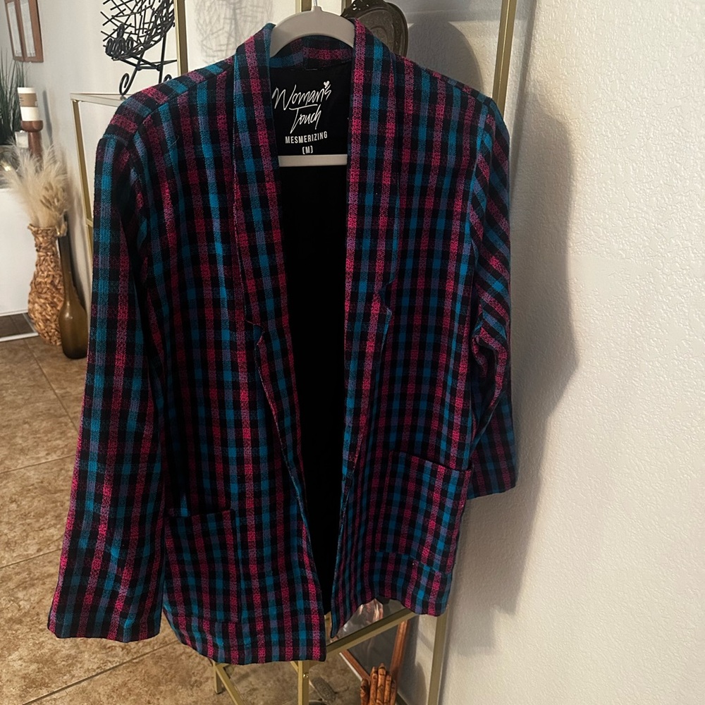 Plaid Feminist Statement Jacket - image 2